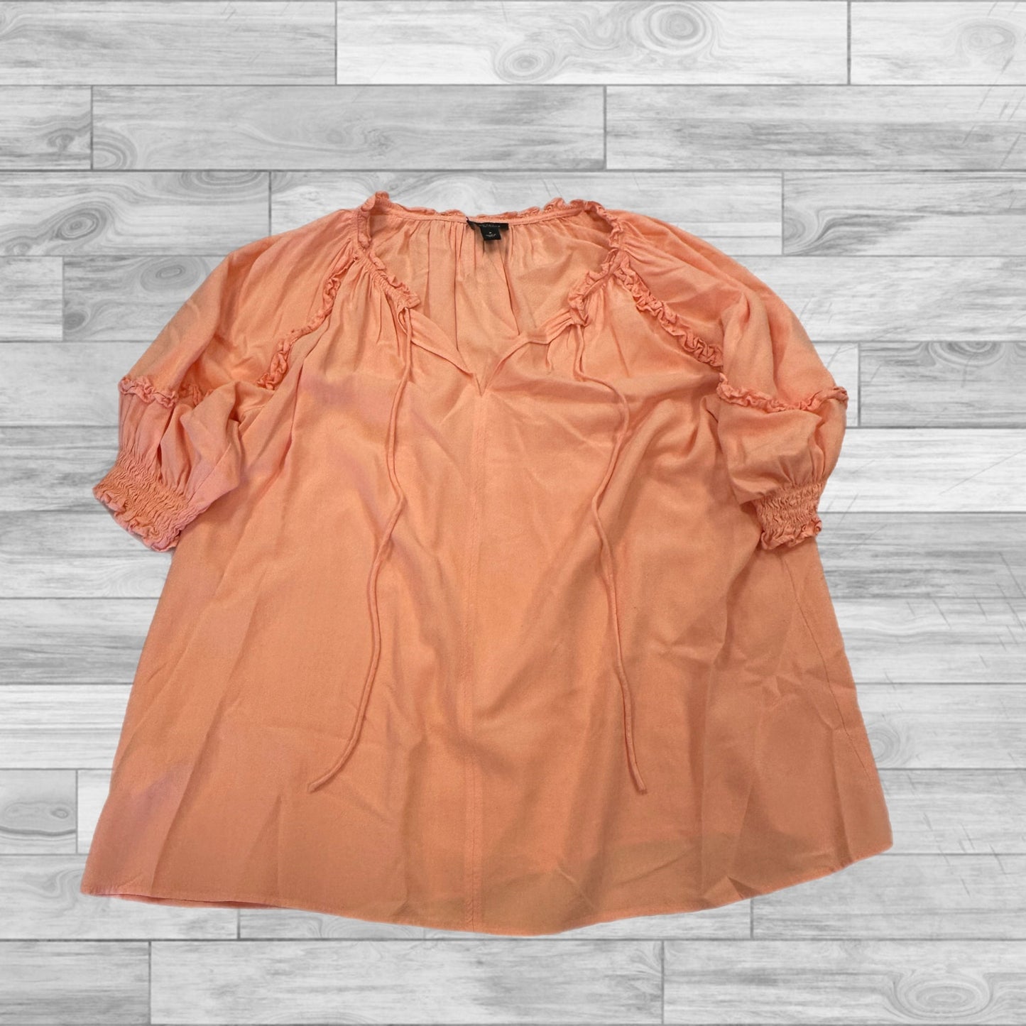 Top Short Sleeve By Ann Taylor In Orange, Size: M