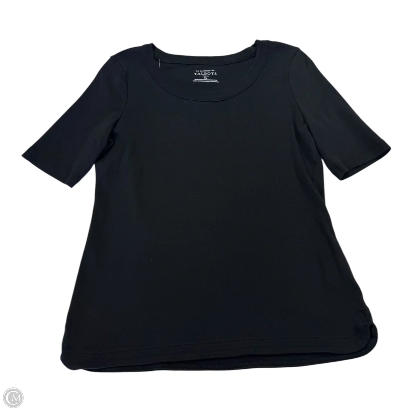 Top Short Sleeve Basic By Talbots In Black, Size: Mp