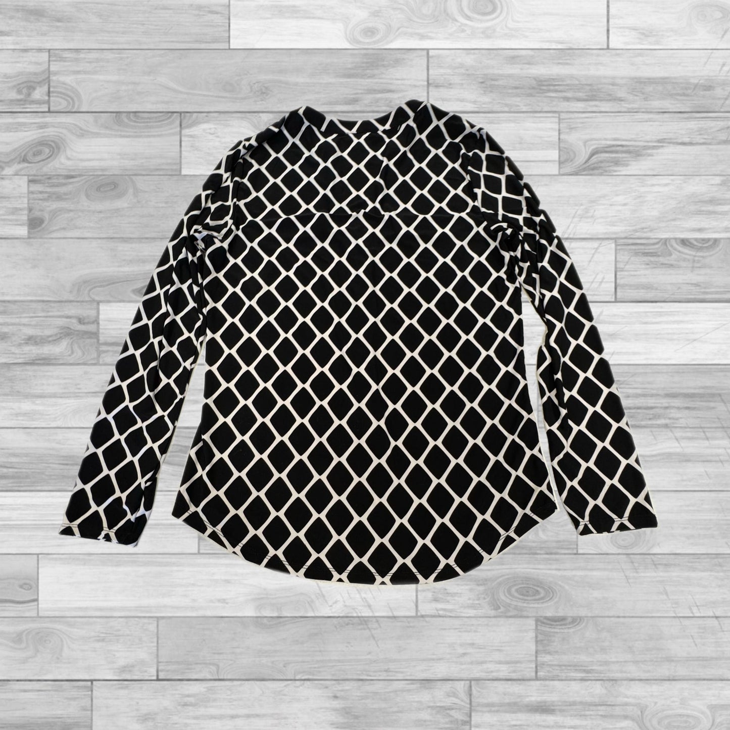 Top Long Sleeve By Inc In Black & White, Size: M