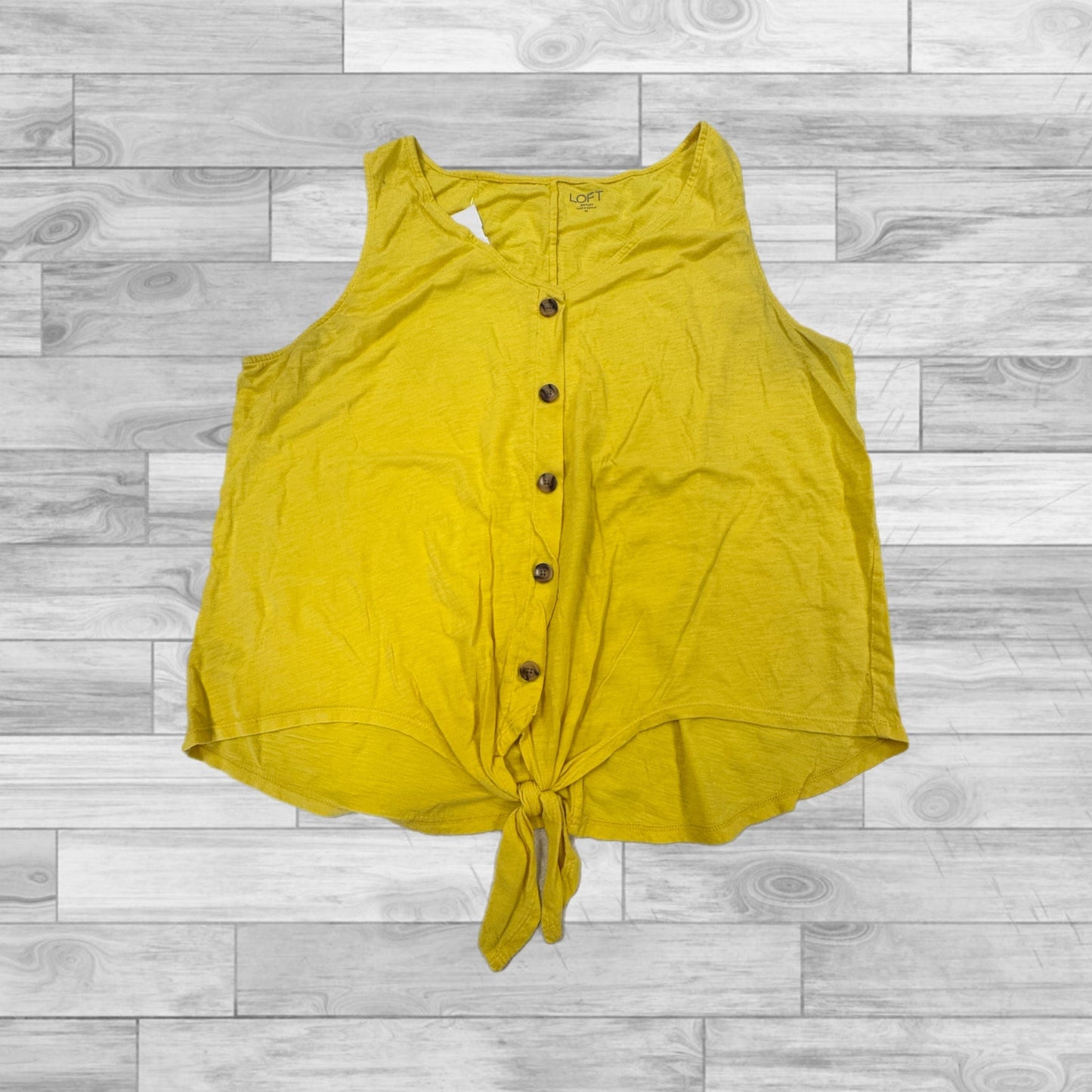 Top Sleeveless By Loft In Yellow, Size: Xl