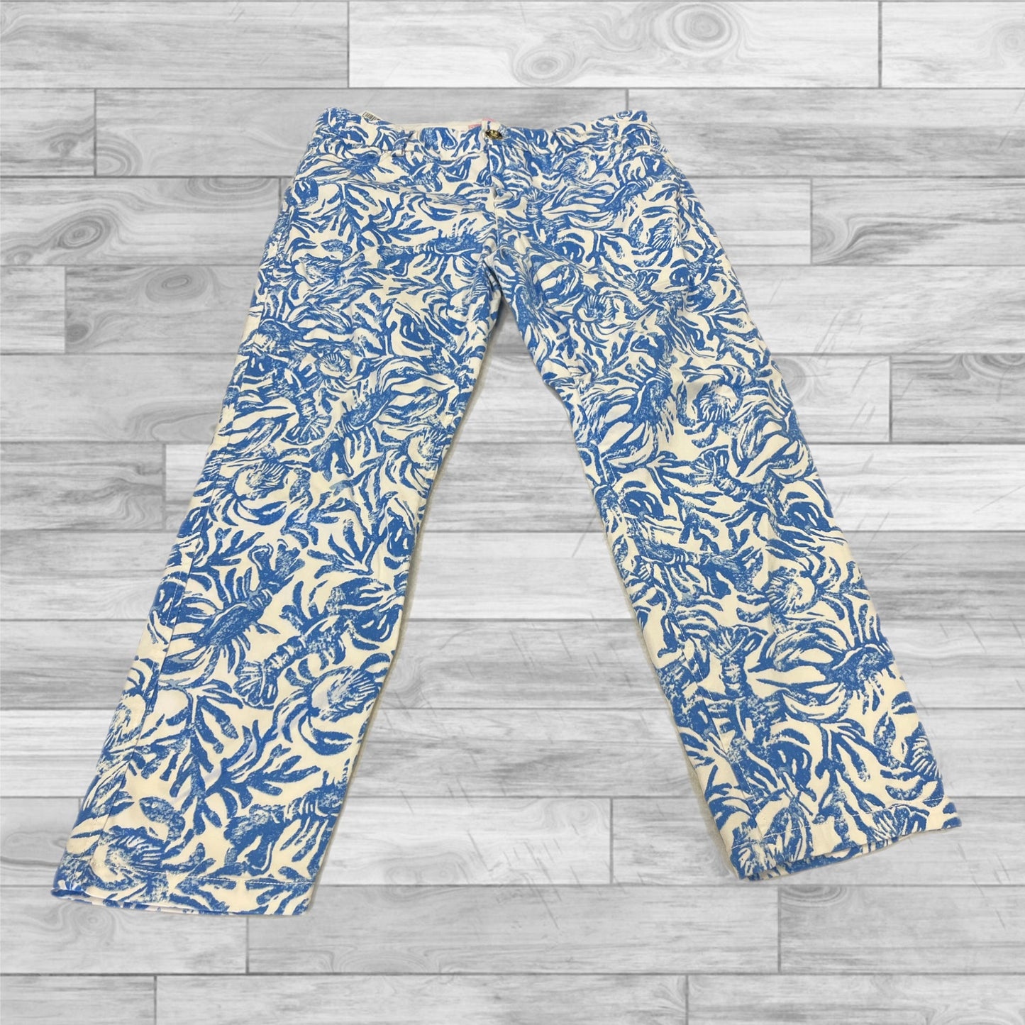 Pants Designer By Lilly Pulitzer In Blue & White, Size: 8