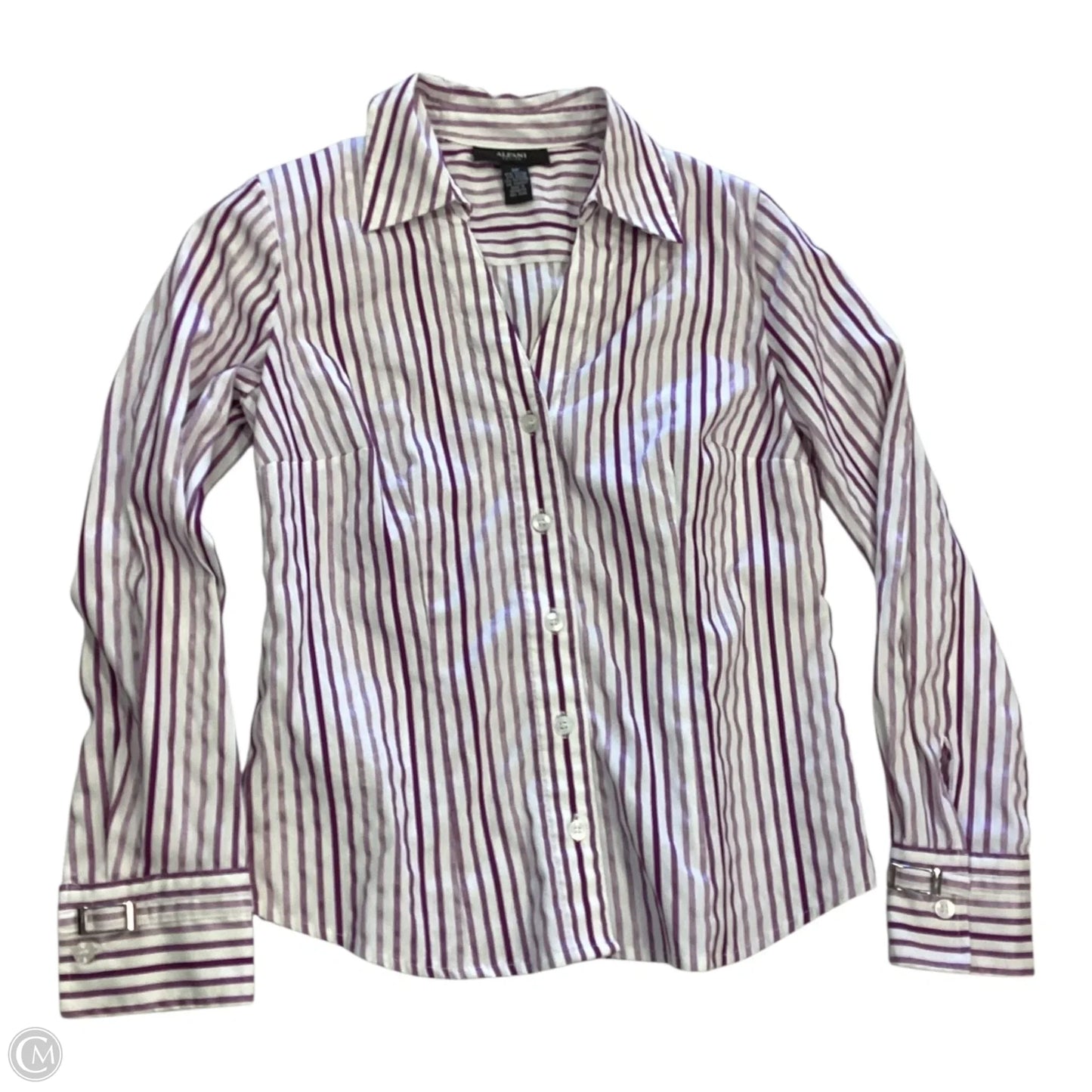 Top Long Sleeve By Alfani In Striped Pattern, Size: 2p