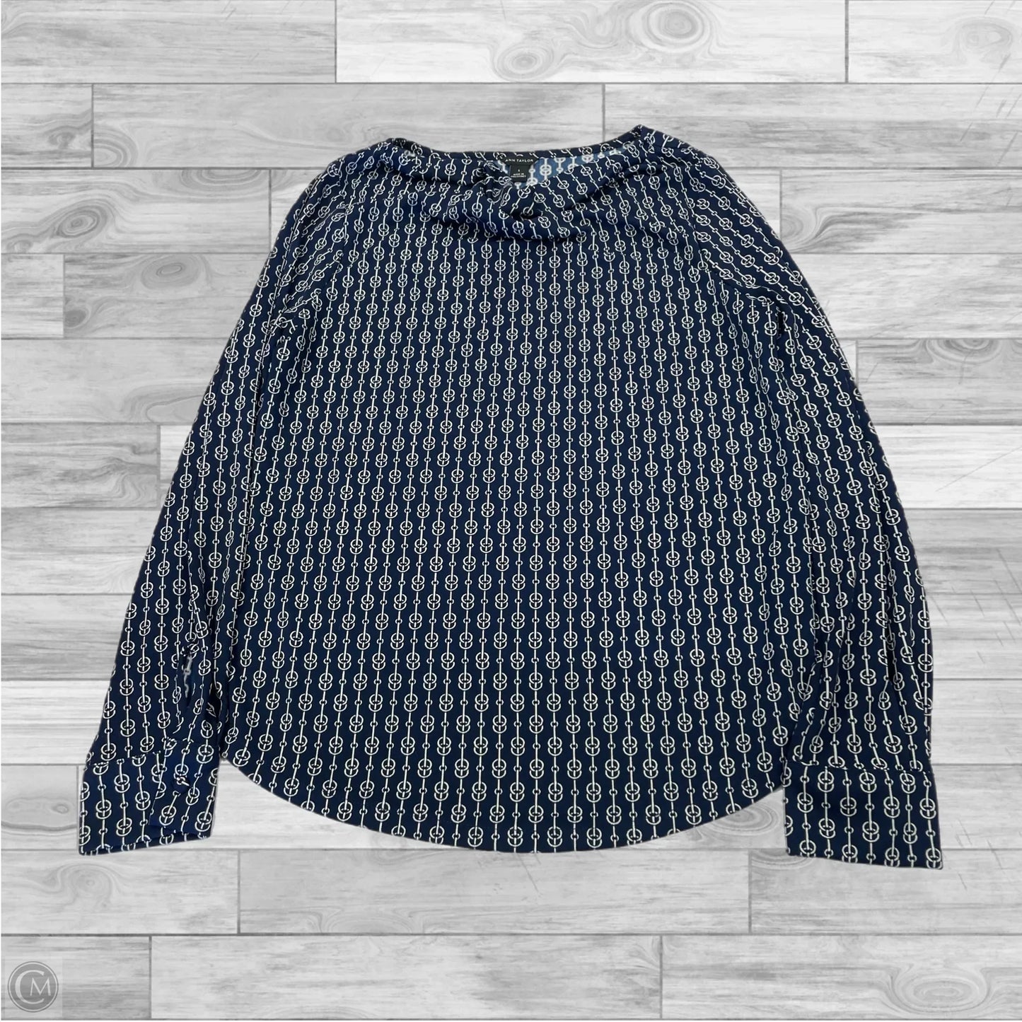 Top Long Sleeve By Ann Taylor In Navy, Size: S