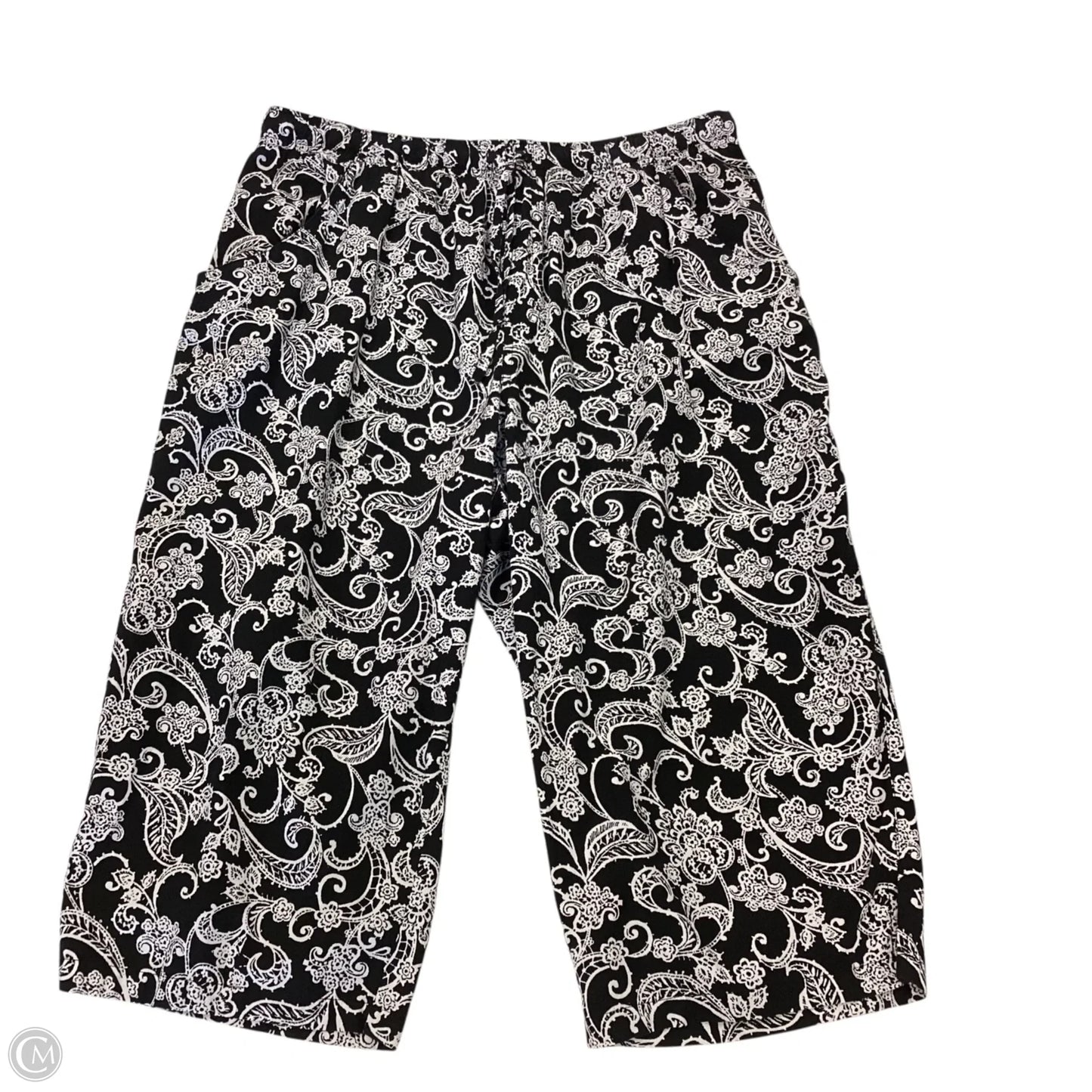 Capris By Karen Scott In Black & White, Size: Xl
