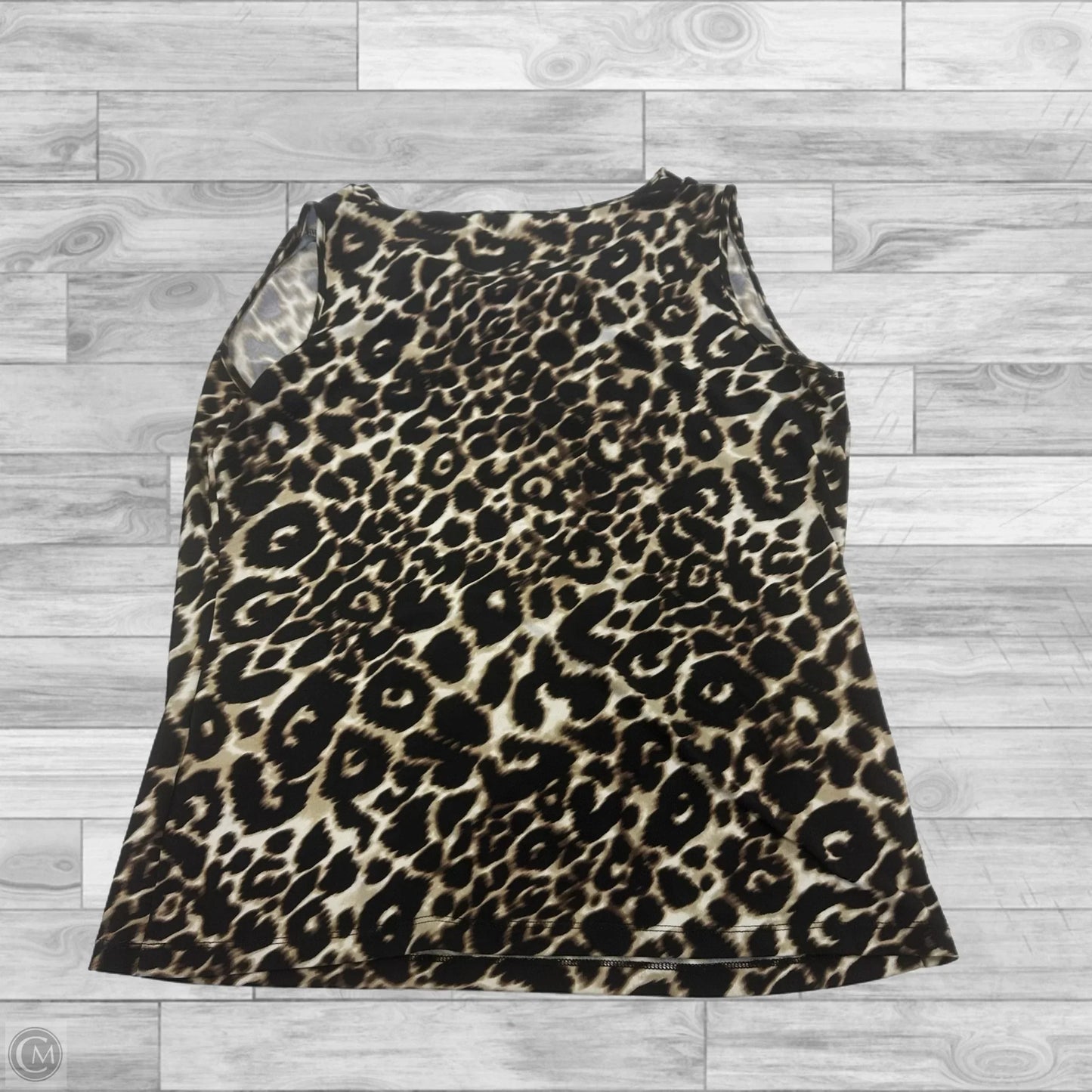 Top Sleeveless By Calvin Klein In Animal Print, Size: L