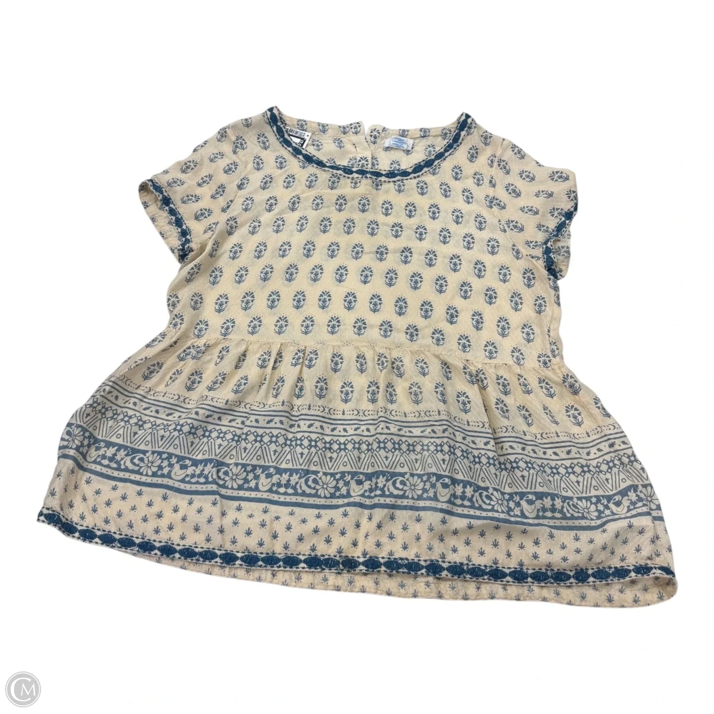 Top Short Sleeve By Sigrid Olsen In Cream, Size: M