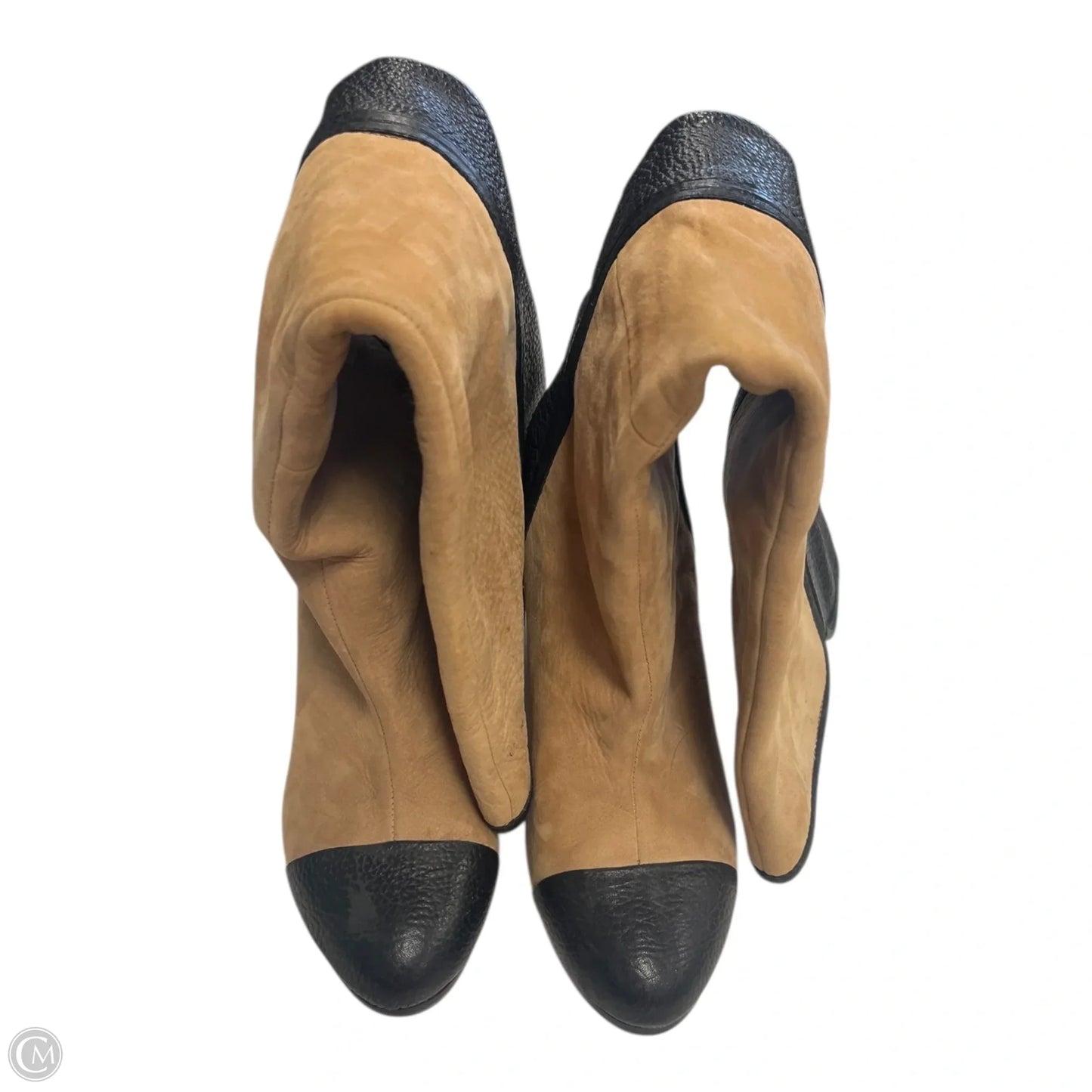 Boots Knee Heels By Zara In Black & Brown, Size: 8