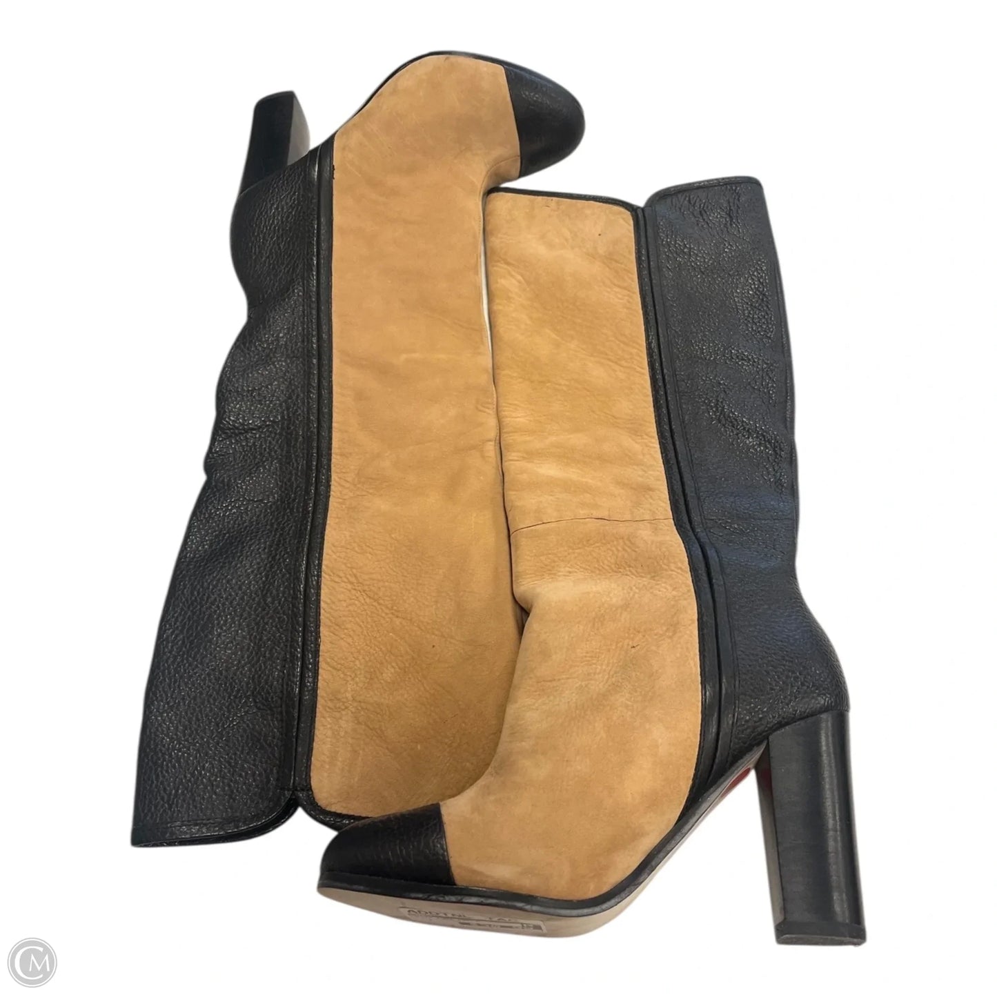 Boots Knee Heels By Zara In Black & Brown, Size: 8