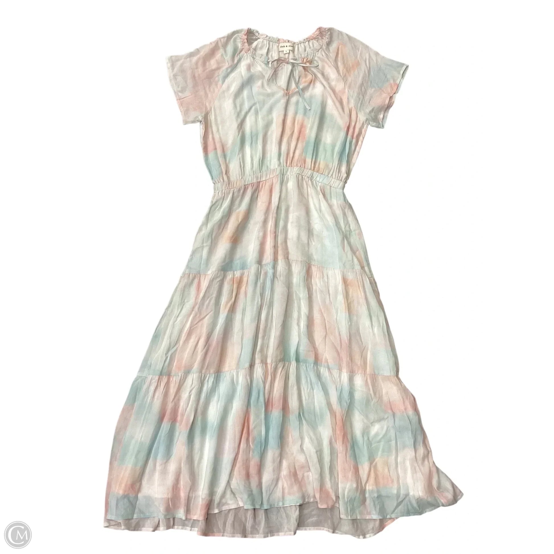 cloth and stone maxi dress CLOTH & STONE Maxi Dress COLD SHOULDER Nila Blue Ombre SIZE S WITH SIDE SLITS