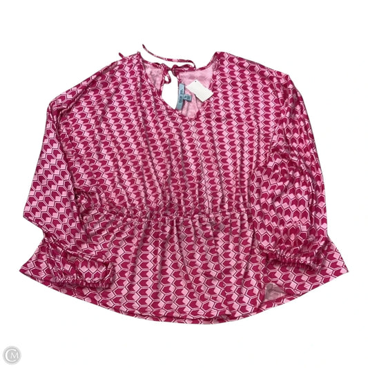 Top Long Sleeve By Clothes Mentor In Pink, Size: 1x