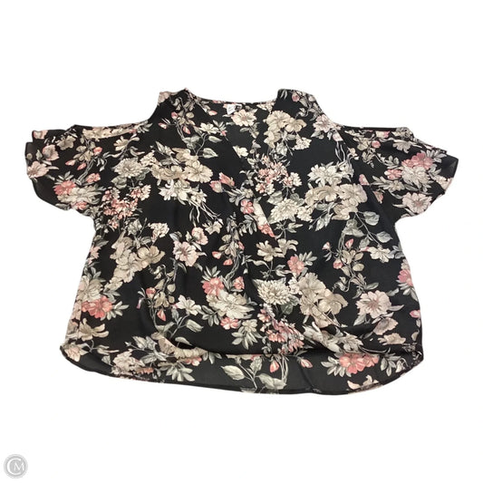 Top Short Sleeve By Jules & Leopold In Floral Print, Size: M