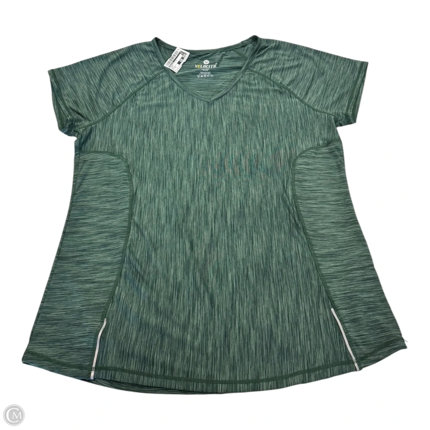 Athletic Top Short Sleeve By Velocity In Green, Size: 1x