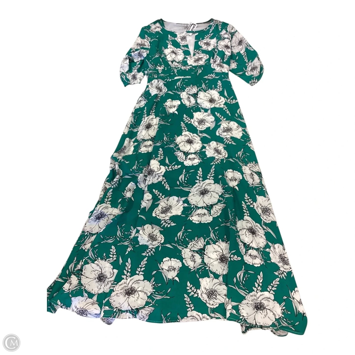 Dress Casual Maxi By Clothes Mentor In Green & White, Size: 6