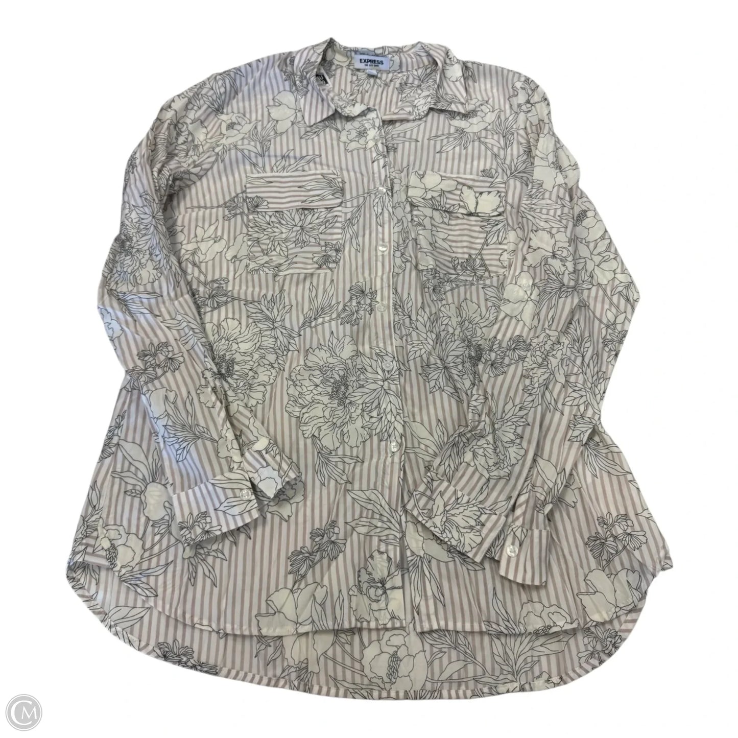 Top Long Sleeve By Express In Multi-colored, Size: L