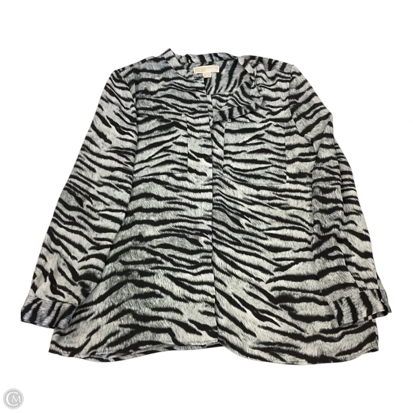 Top Long Sleeve By Michael By Michael Kors In Animal Print, Size: Xl
