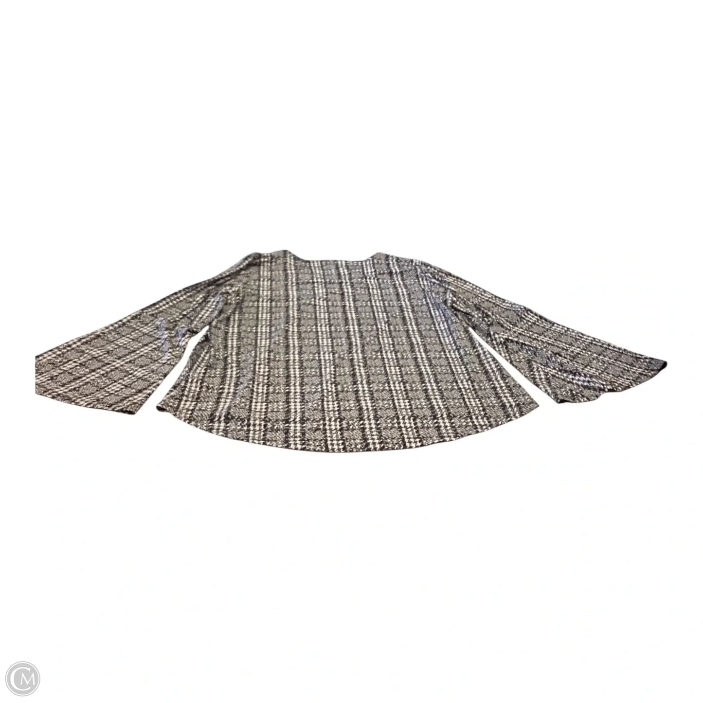 Top Long Sleeve By Michael By Michael Kors In Black & Grey, Size: Xl