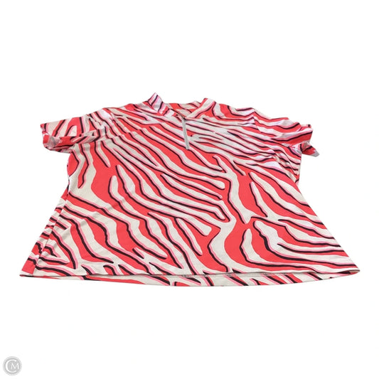 Athletic Top Short Sleeve By Tail In Pink & White, Size: Xxl