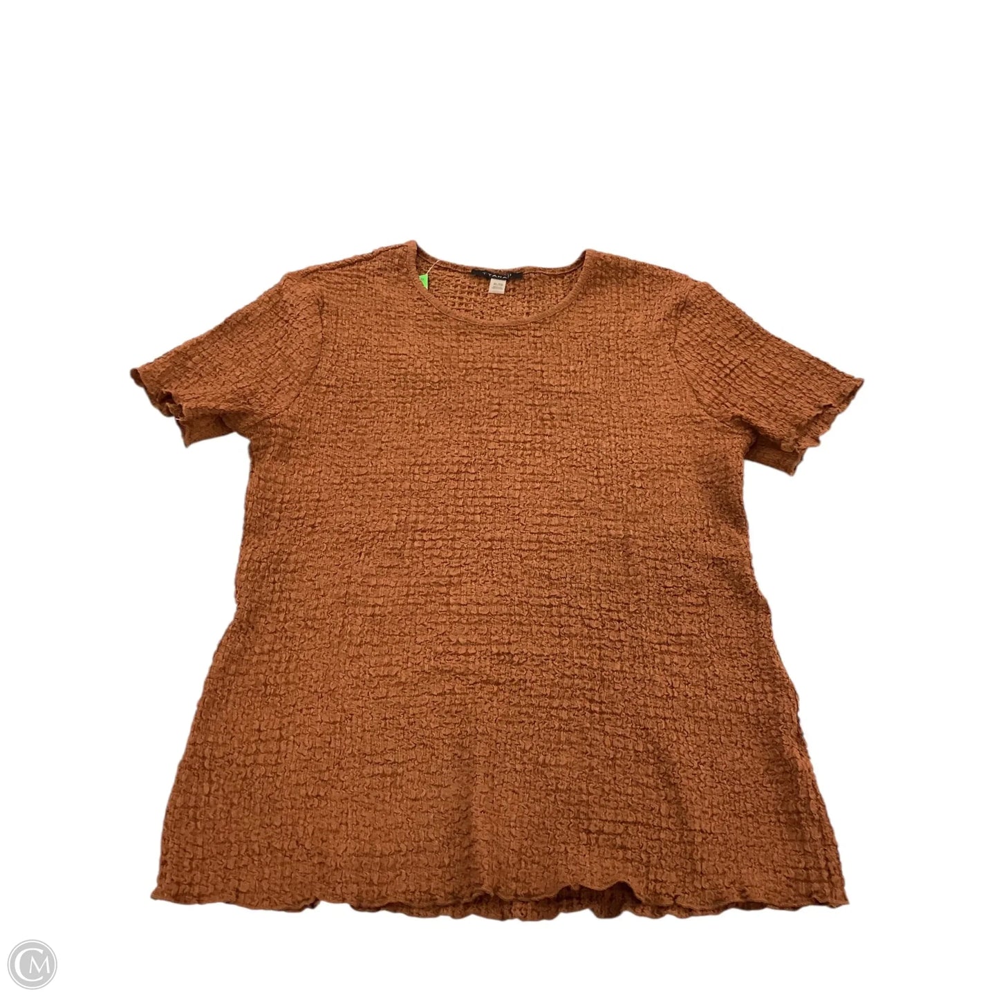 Top Short Sleeve By Tahari In Orange, Size: Xl