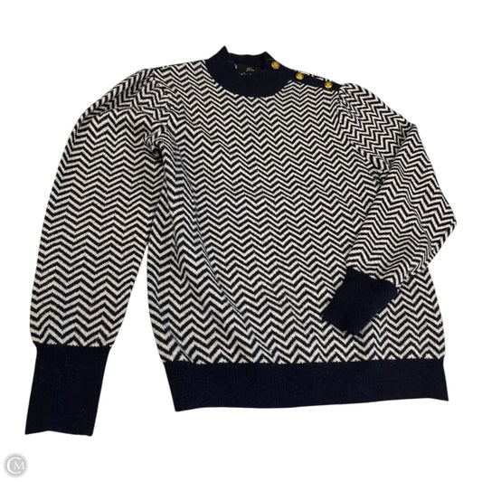 Sweater By J. Crew In Blue & White, Size: M