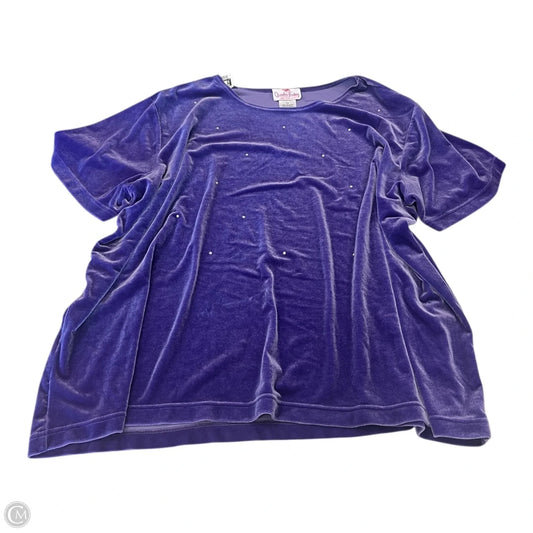 Top Short Sleeve By Quaker Factory In Purple, Size: 3x