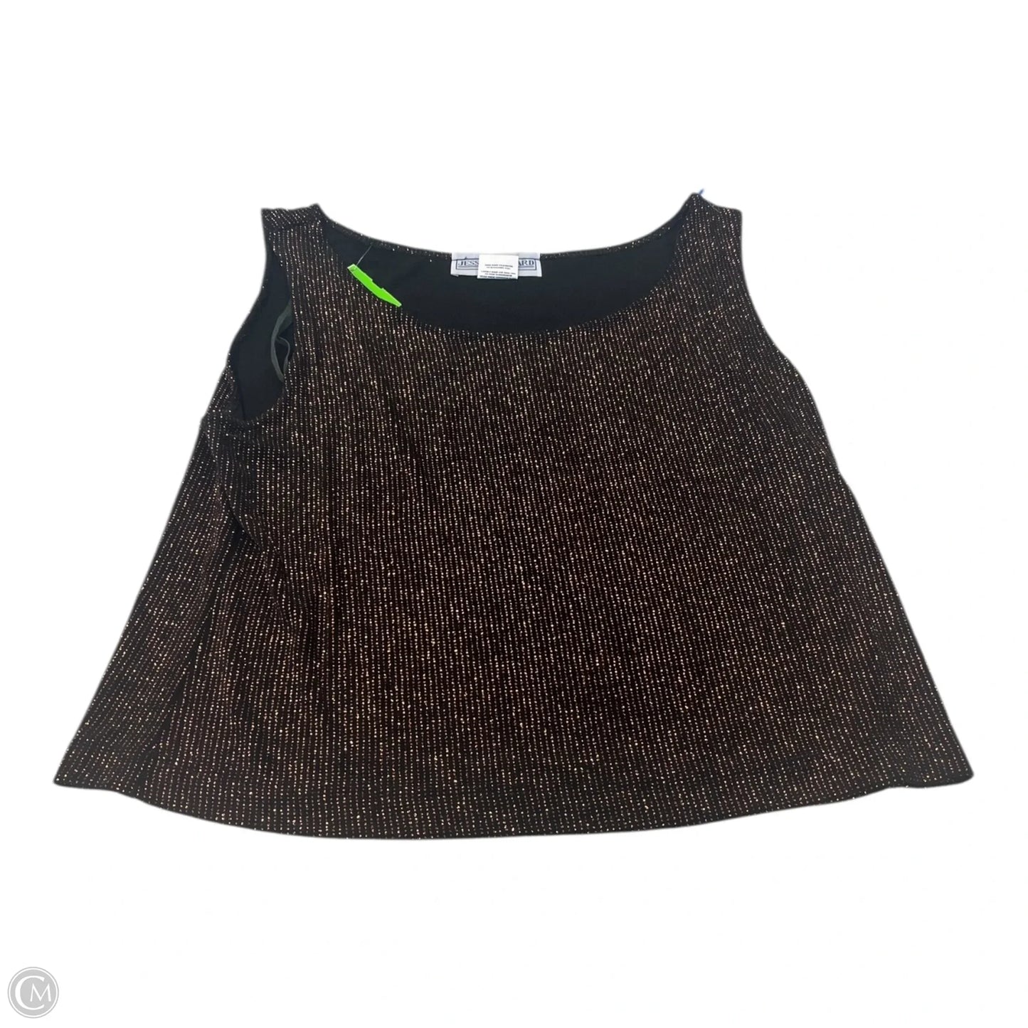 Top Sleeveless By Jessica Howard In Black & Brown, Size: 16