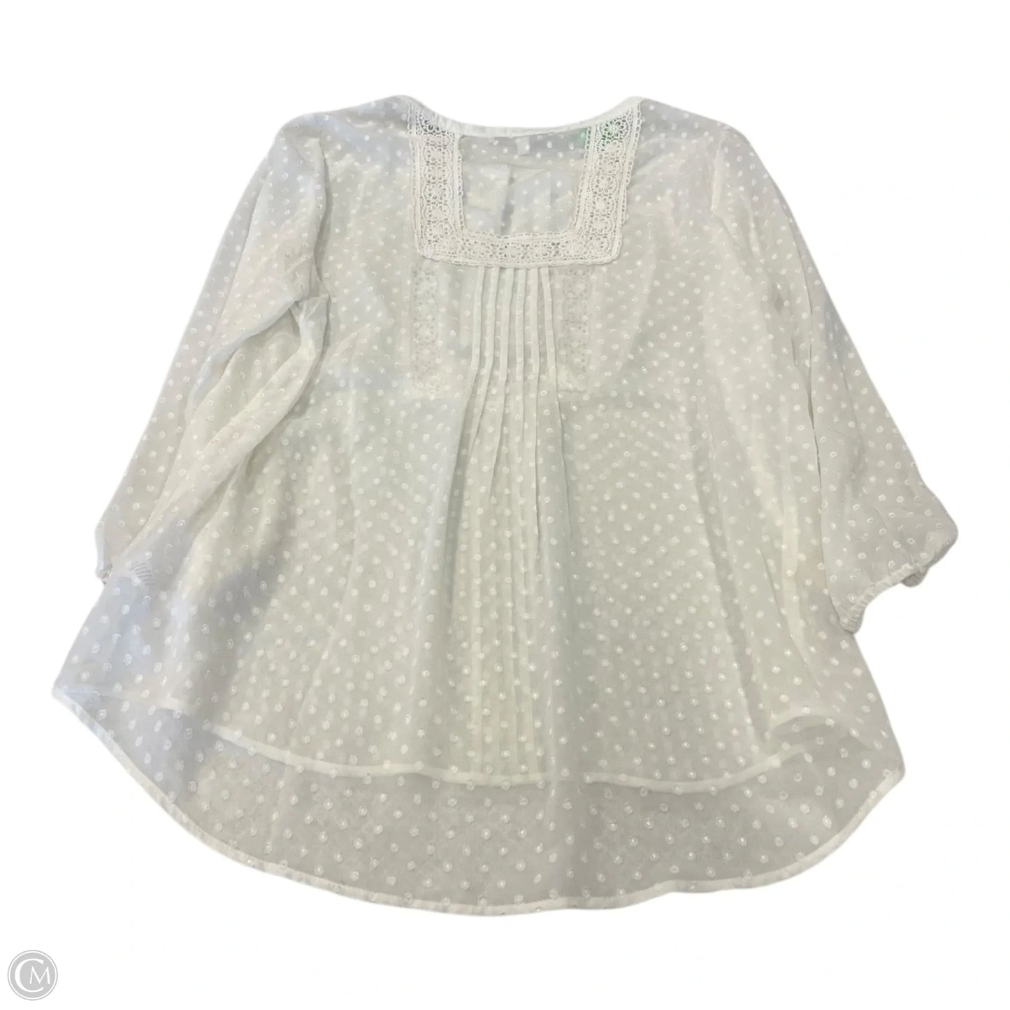 Top 3/4 Sleeve By Daniel Rainn In White, Size: L