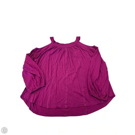 Top Long Sleeve By Lauren By Ralph Lauren In Purple, Size: L