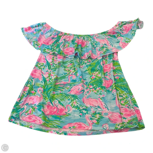 Top Short Sleeve Designer By Lilly Pulitzer In Multi-colored, Size: L