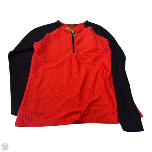 Top Long Sleeve By Lauren By Ralph Lauren In Black & Red, Size: M