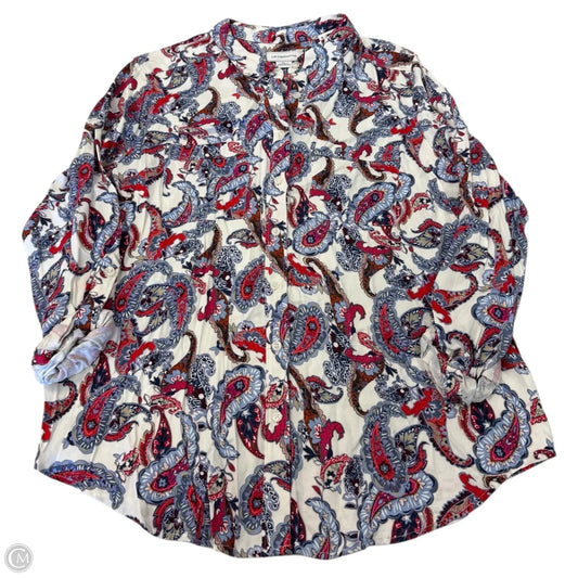 Top Long Sleeve By Liz Claiborne In Multi-colored, Size: Xl