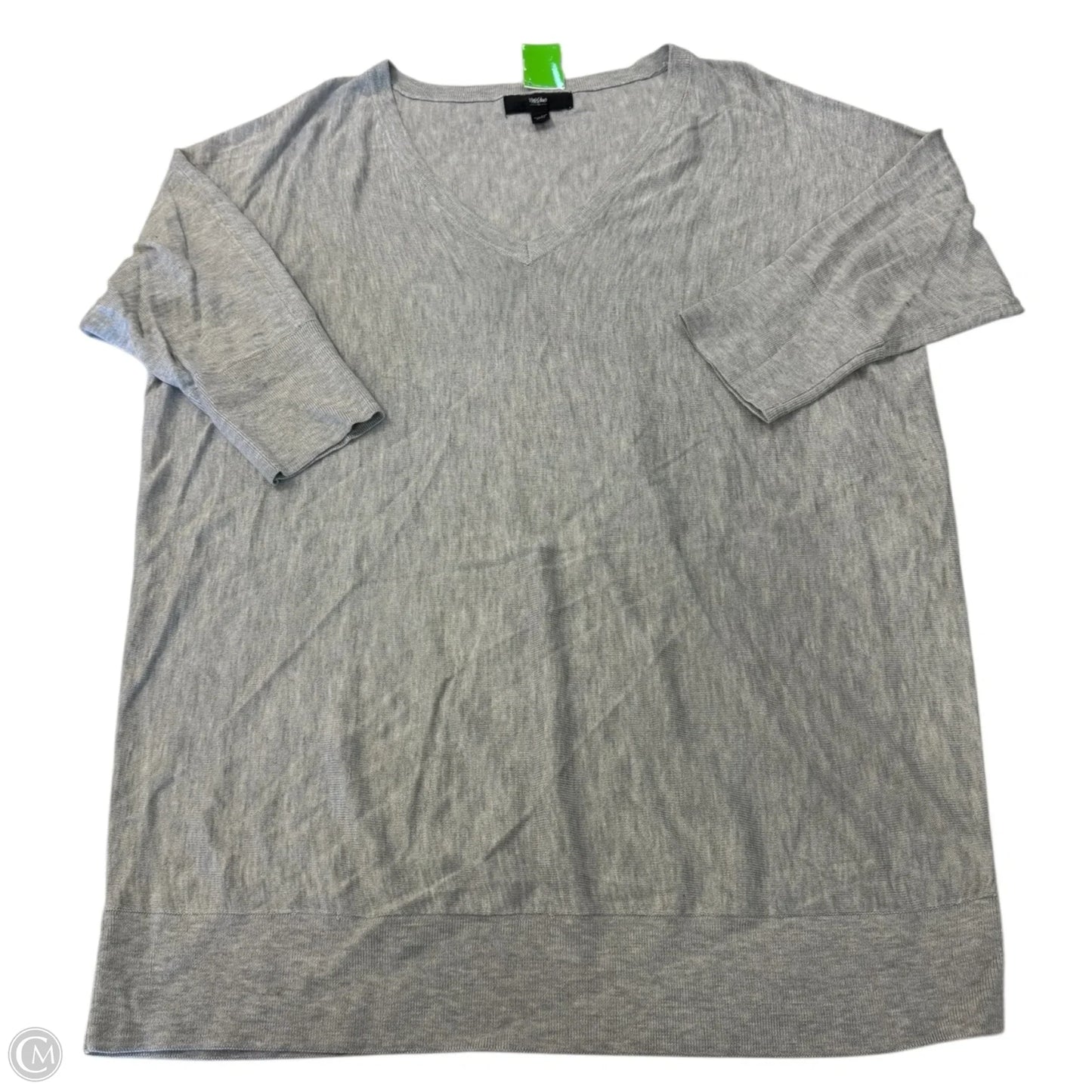 Top 3/4 Sleeve Basic By Mossimo In Grey, Size: Xxl