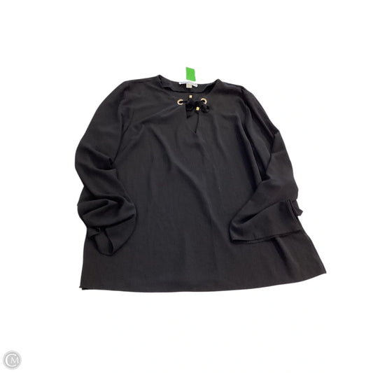 Blouse Long Sleeve By Michael By Michael Kors In Black, Size: Xl