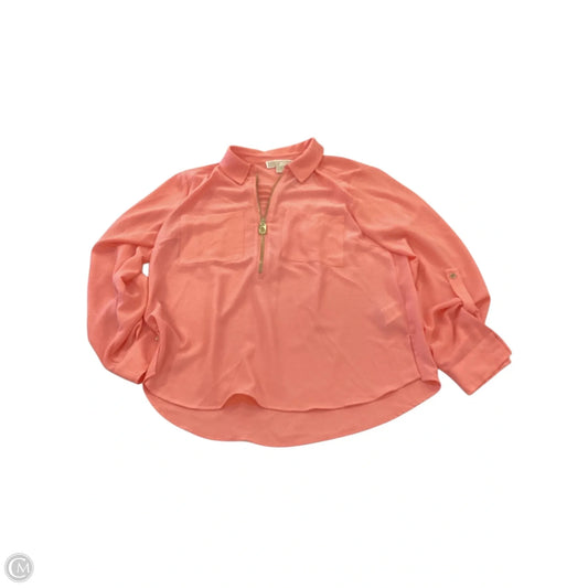 Blouse Long Sleeve By Michael By Michael Kors In Orange, Size: L