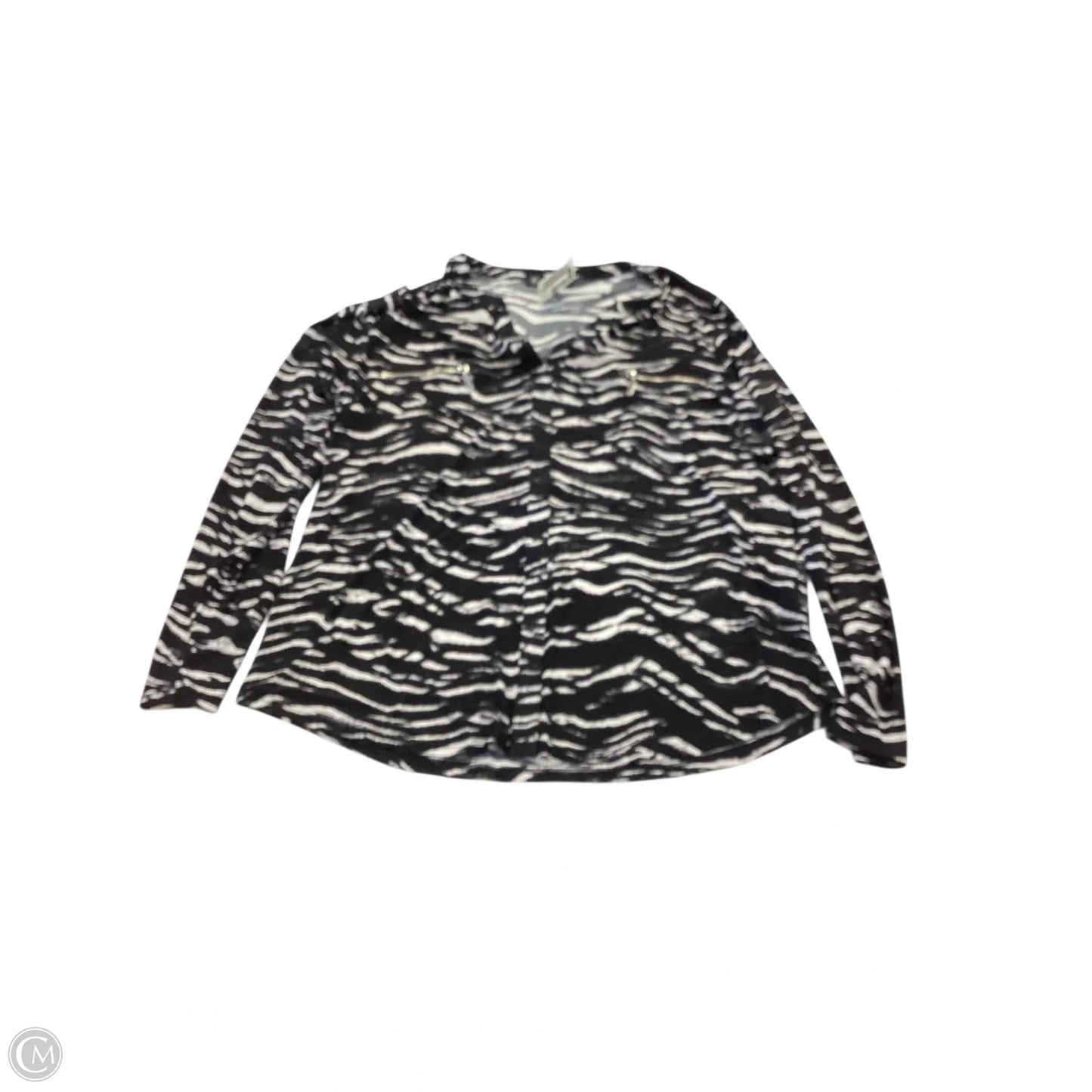 Top Long Sleeve By Inc In Black & White, Size: Xl