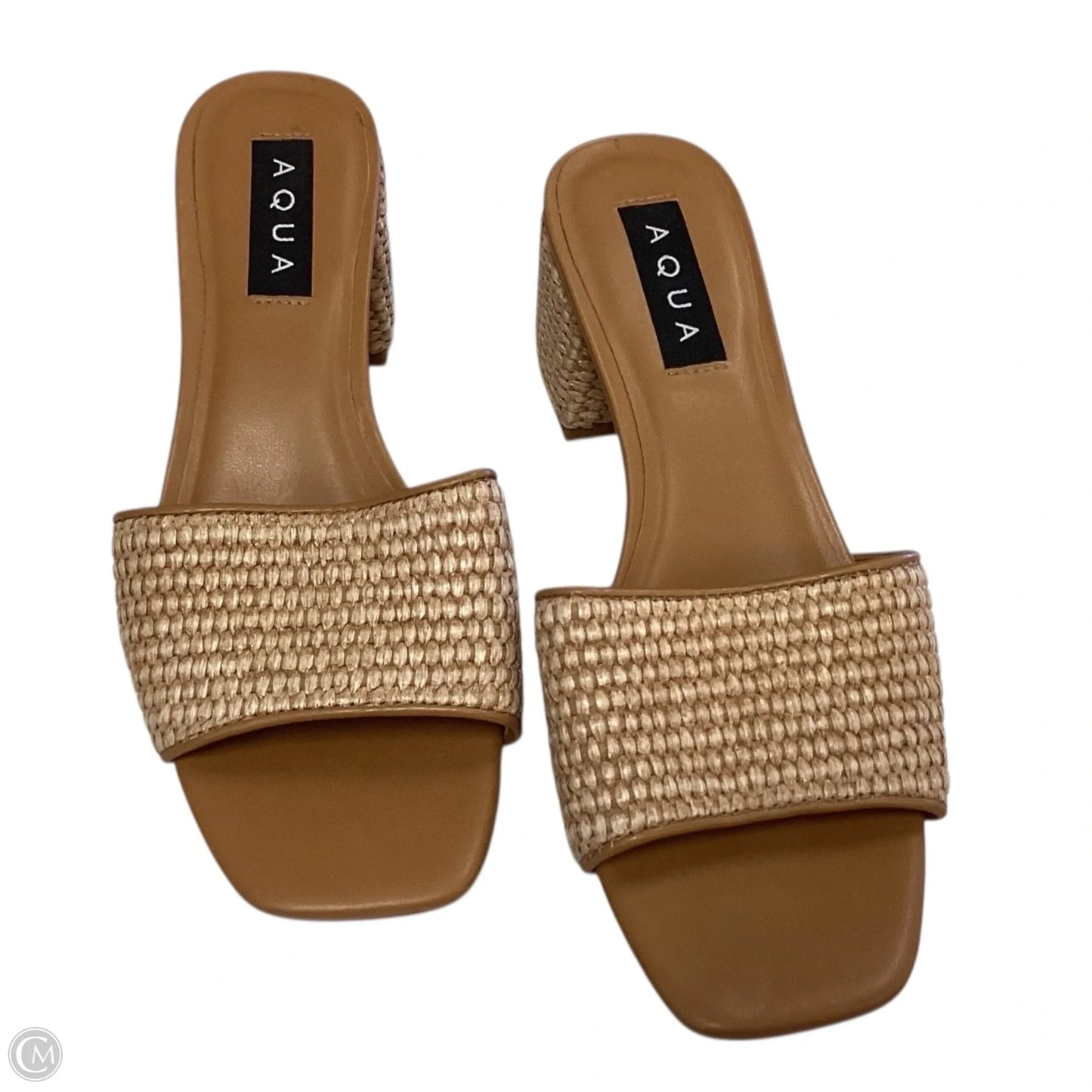 Shoes Heels Block By Aqua In Tan, Size: 7.5