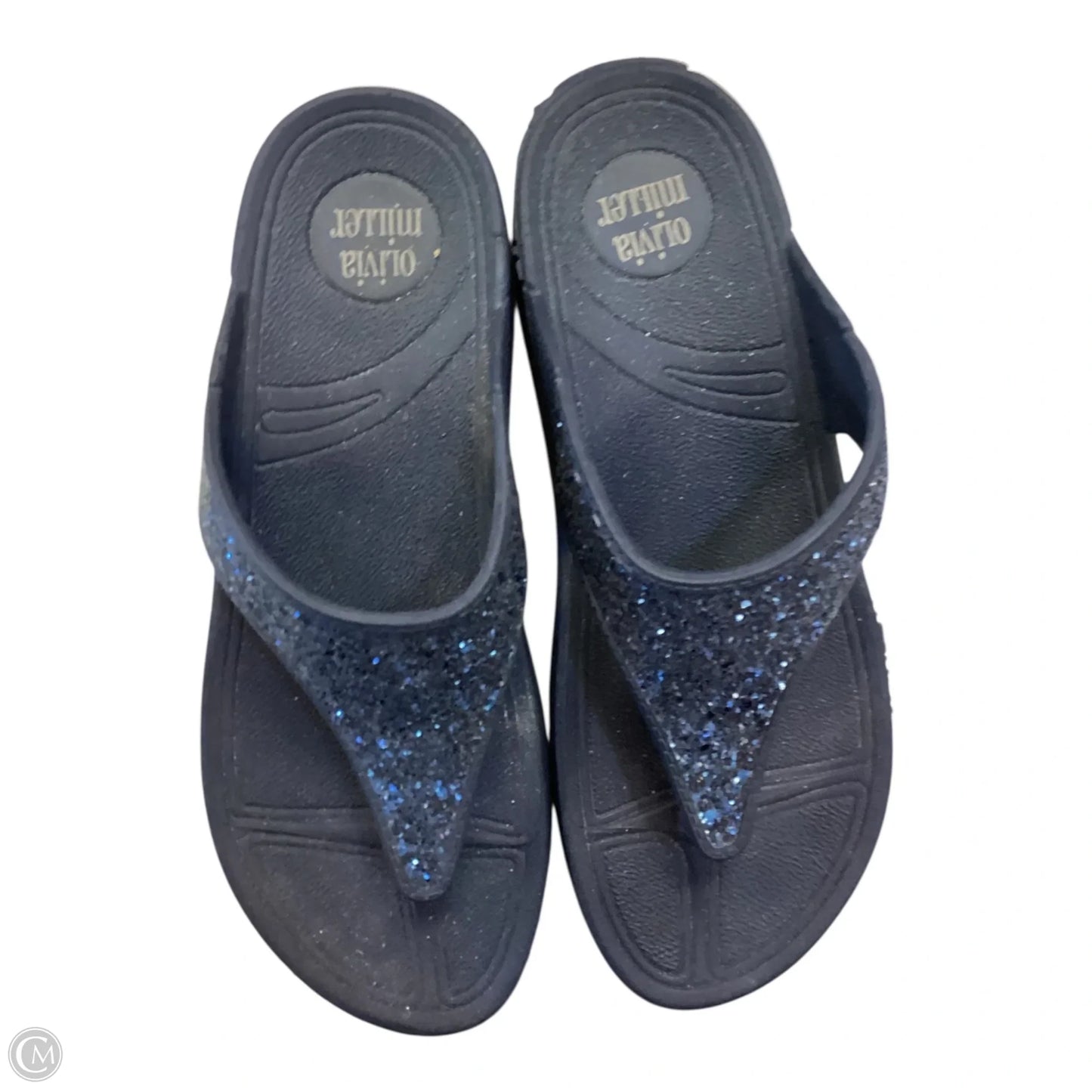 Sandals Flip Flops By Olivia Miller In Blue, Size: 7