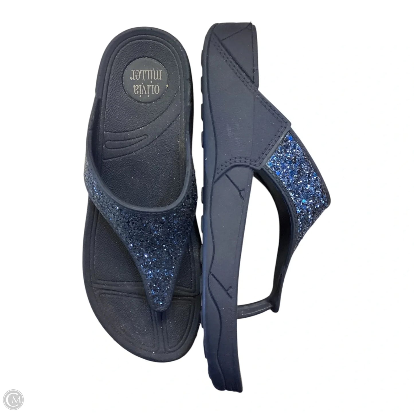 Sandals Flip Flops By Olivia Miller In Blue, Size: 7