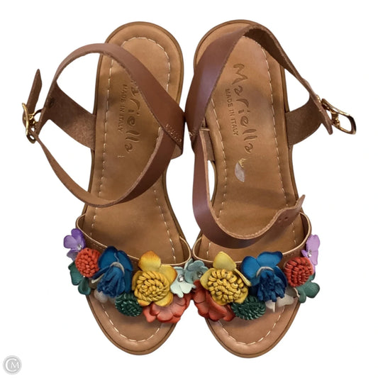 Sandals Heels Wedge By Cmc In Multi-colored, Size: 7