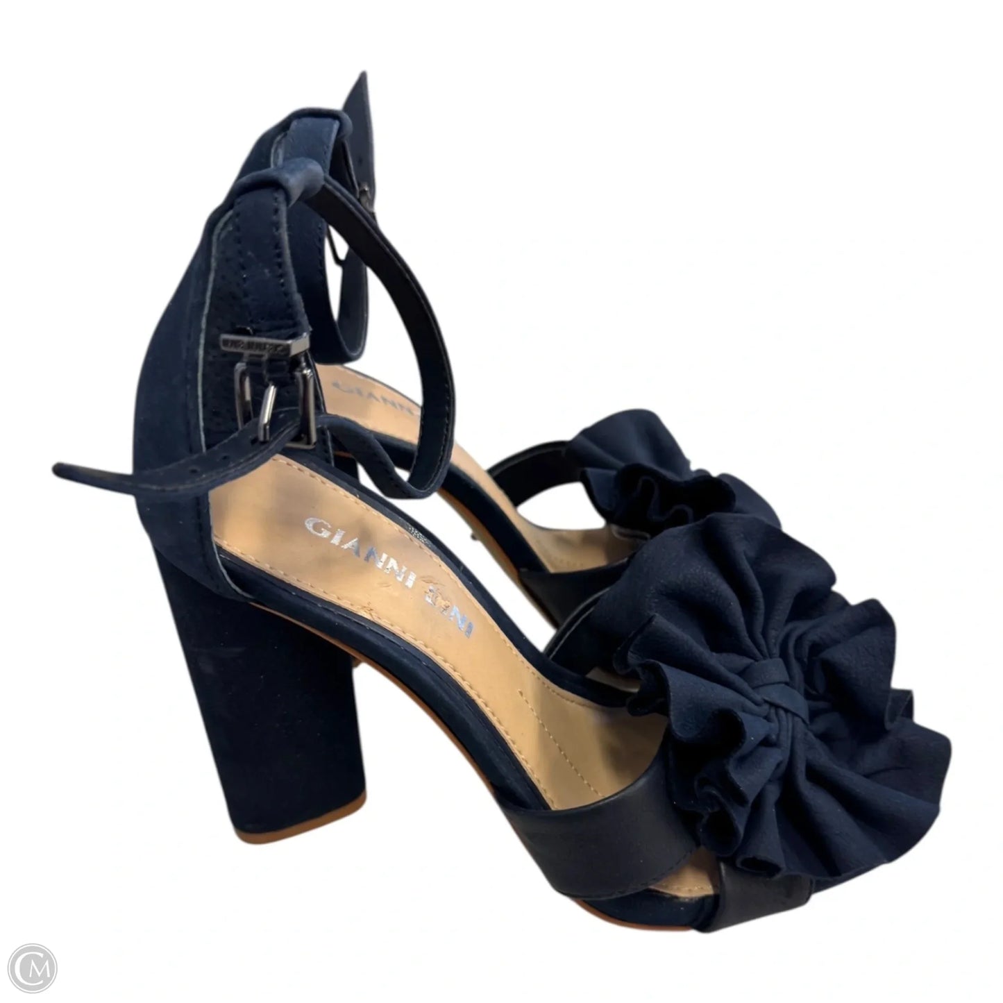 Sandals Heels Block By Gianni Bini In Navy, Size: 5.5