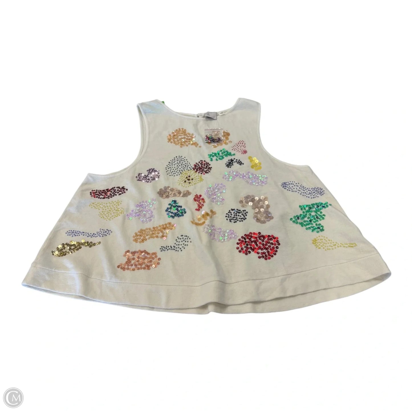 Top Sleeveless By Anthropologie In Cream, Size: Xl