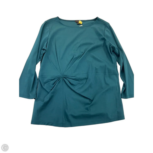 Top Long Sleeve By Ann Taylor In Teal, Size: L