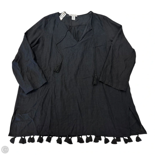 Tunic 3/4 Sleeve By Rachel Zoe In Black, Size: Xl