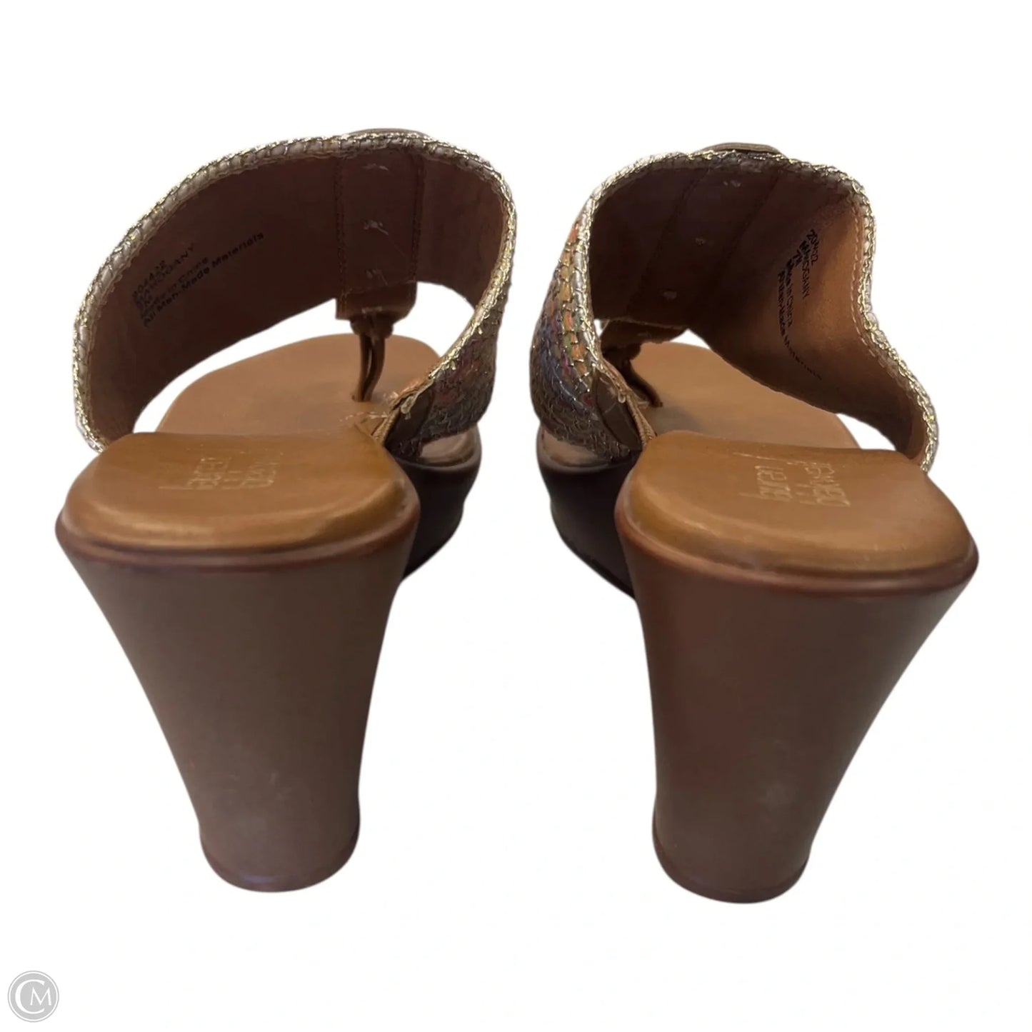 Sandals Heels Wedge By Clothes Mentor In Brown, Size: 7