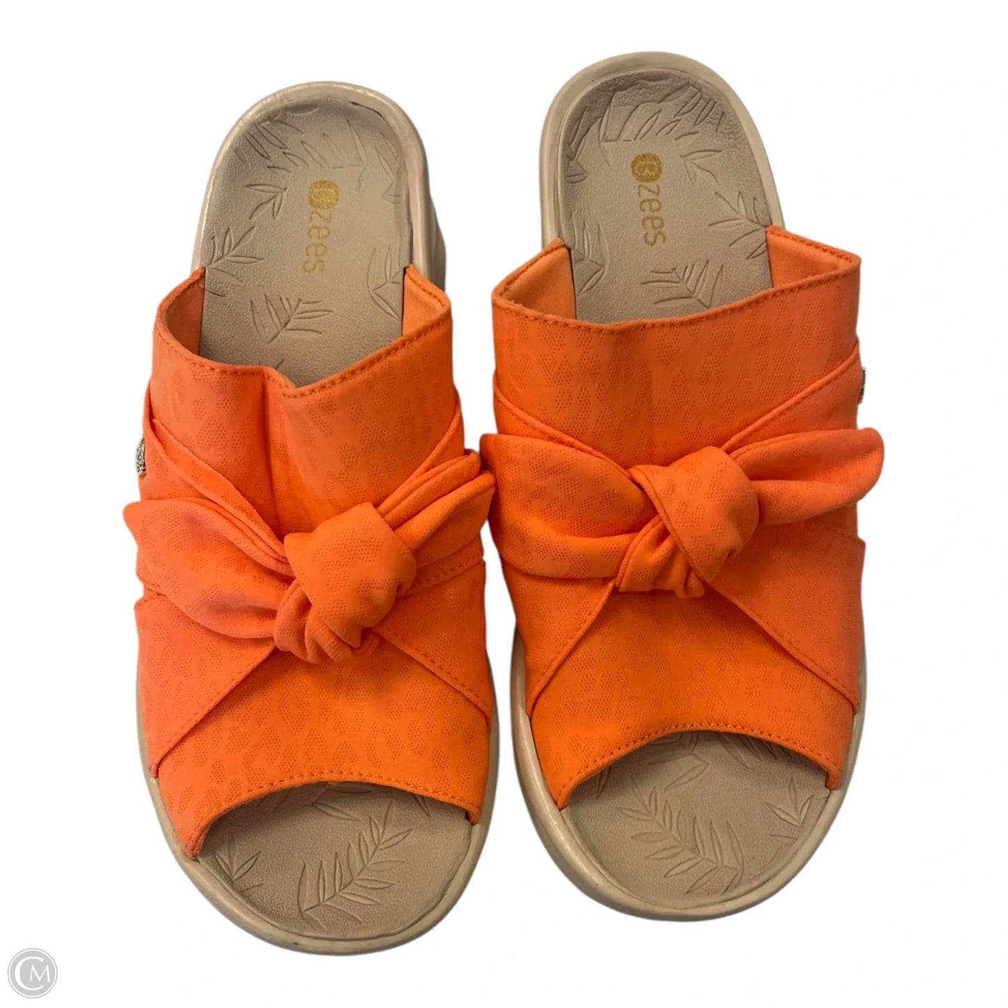 Sandals Heels Block By Bzees In Orange, Size: 8.5