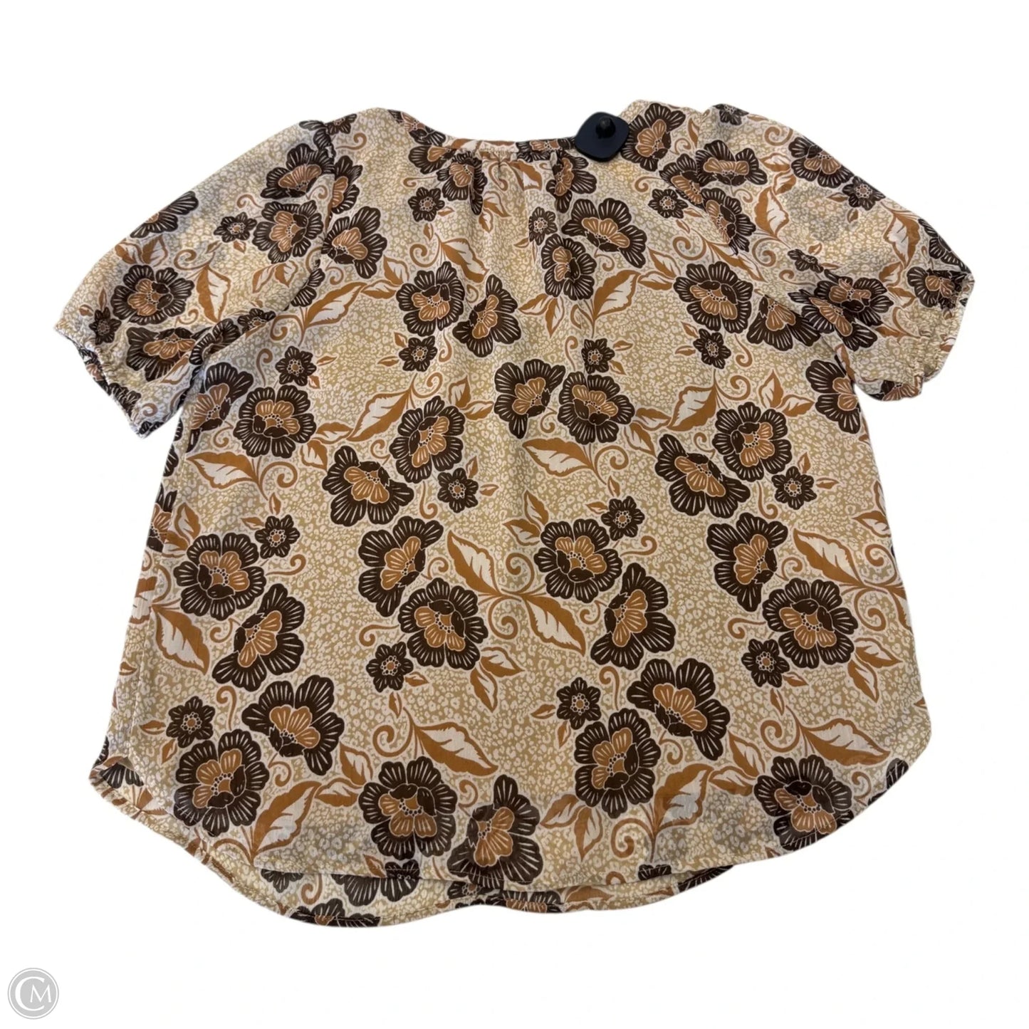Blouse Short Sleeve By Loft In Brown, Size: M