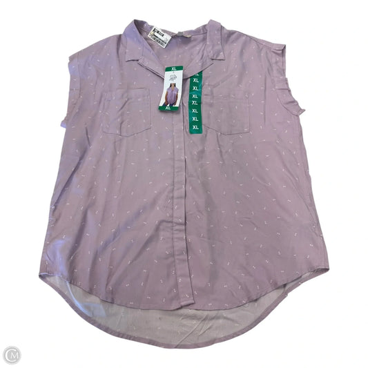 Top Short Sleeve By Jachs Girlfirend In Purple, Size: Xl