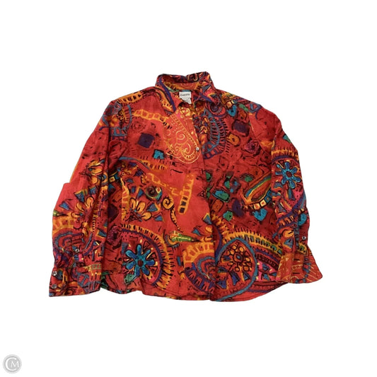 Top Long Sleeve By Chicos In Multi-colored, Size: L