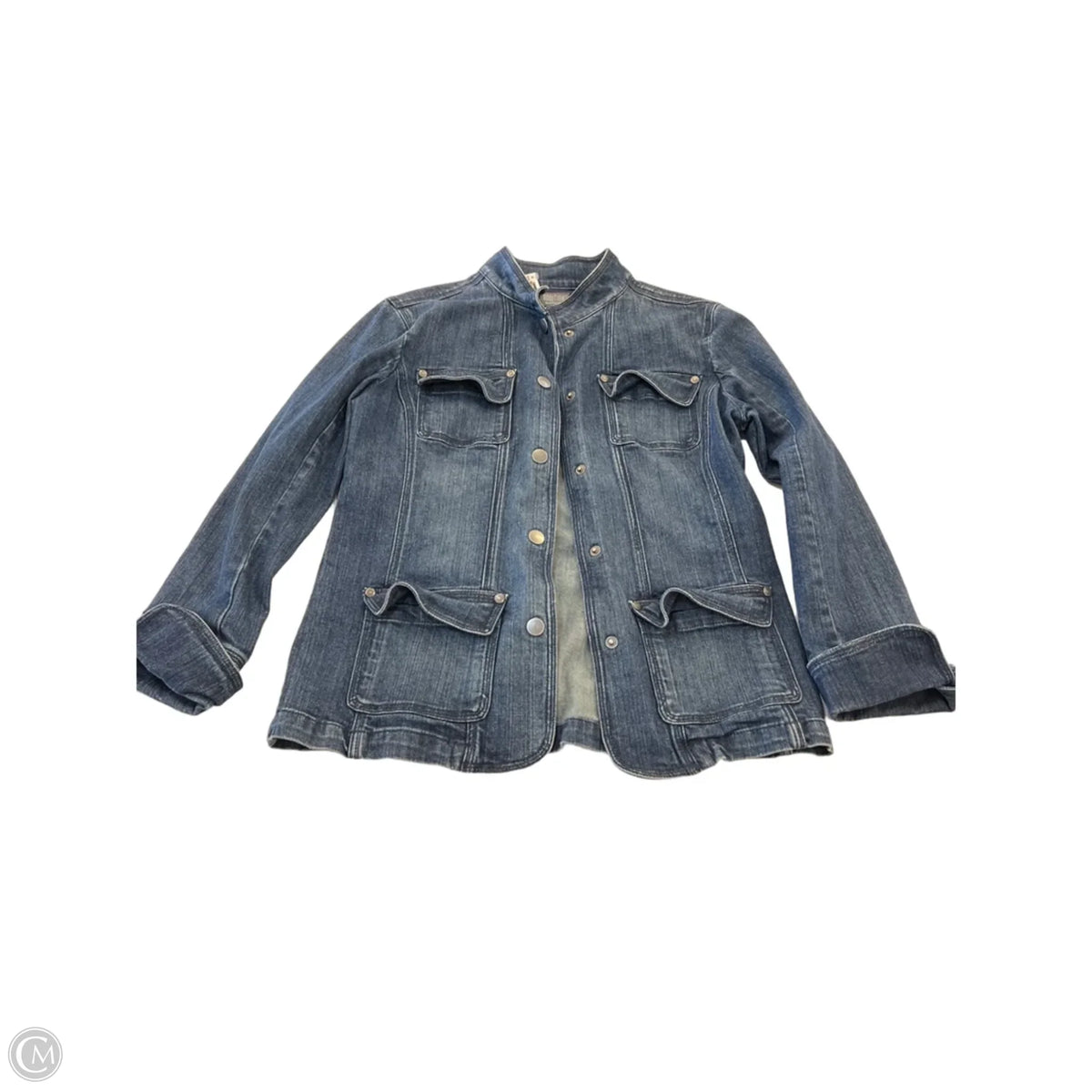 Jacket Denim By Chicos In Blue Denim, Size: S