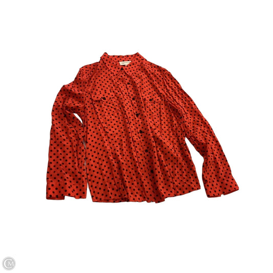 Top Long Sleeve By Jones New York In Polkadot Pattern, Size: Xl