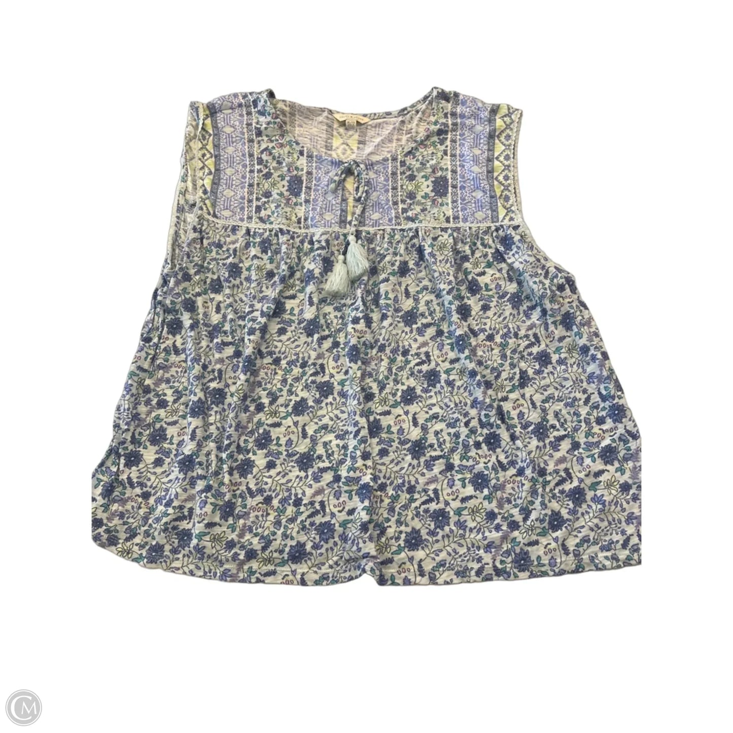 Top Sleeveless By lucky brand In Blue, Size: Xl